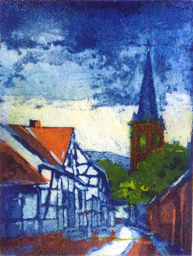 Kirchgasse in Dernau um 1900; Variation