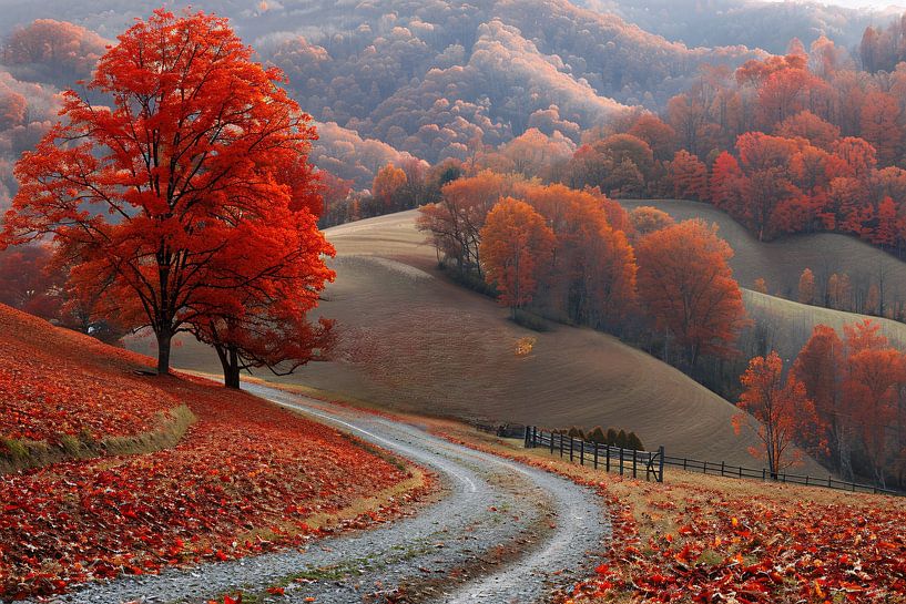 Impressionistisch Landschap met Bomen van Art & Soul Creations