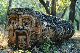 Visage en bois dans la forêt sur Art & Soul Creations