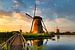 Moulins à vent de Kinderdijk au coucher du soleil sur Peter Bolman