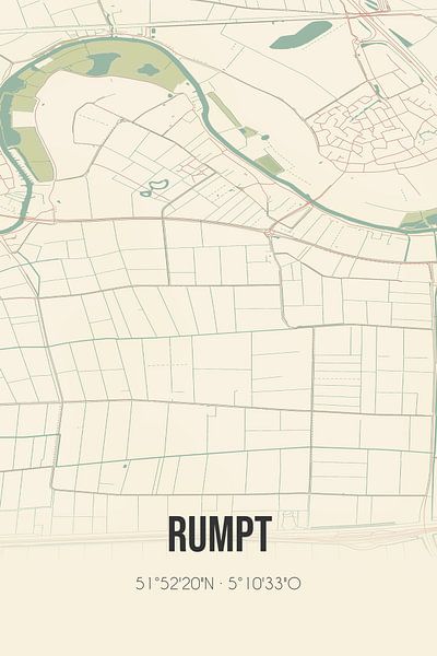 Carte ancienne de Rumpt (Gueldre) par Affiches de lieux