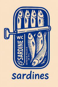 Retro-Sardinendose - Grafik Pop Art Statement
