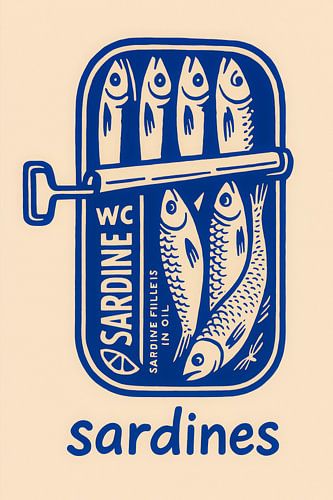 Retro-Sardinendose - Grafik Pop Art Statement