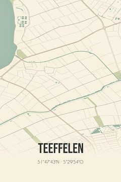 Vieille carte de Teeffelen (Brabant du Nord) sur Rezona