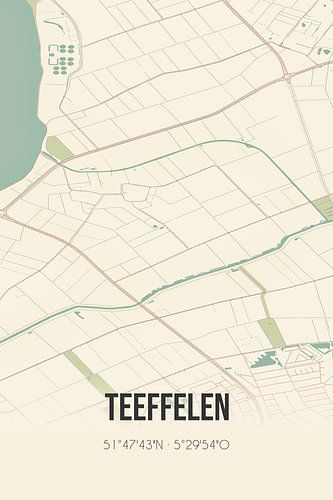 Alte Karte von Teeffelen (Nordbrabant)