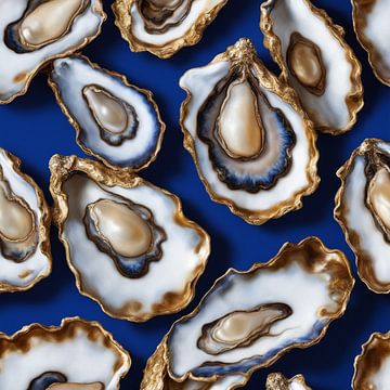Golden oysters with pearl. by J.a Dijkstra