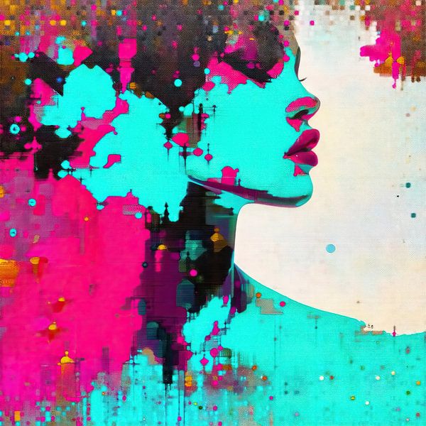 Modern Portrait Pink by Wonderful Art