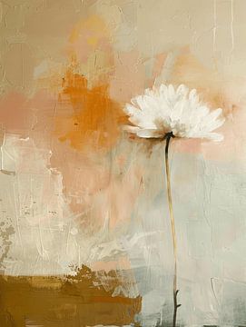 Flower in pastel colours, modern and abstract by Japandi Art Studio