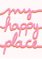 Mijn happy place roze oranje