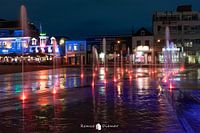 Magical Night Symphony: Enchanting Illuminated Fountains in Downtown Henge