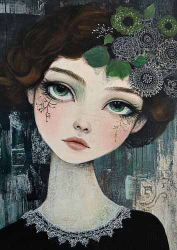 Grüne Augen mit Laubkrone