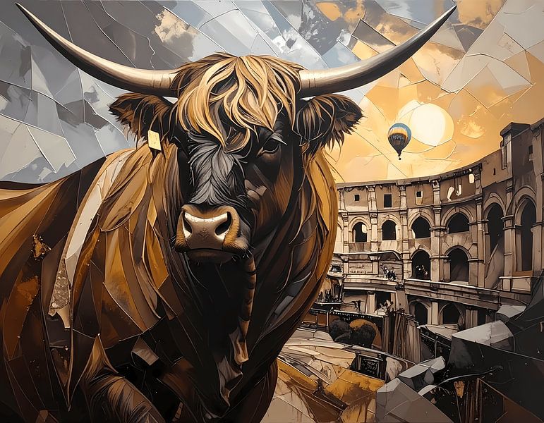 Highlander écossais dans l'arène par Emiel de Lange