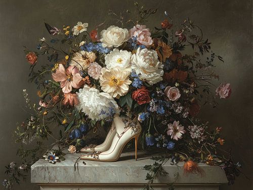 Bloemen en hakken in hollandse meester stijl