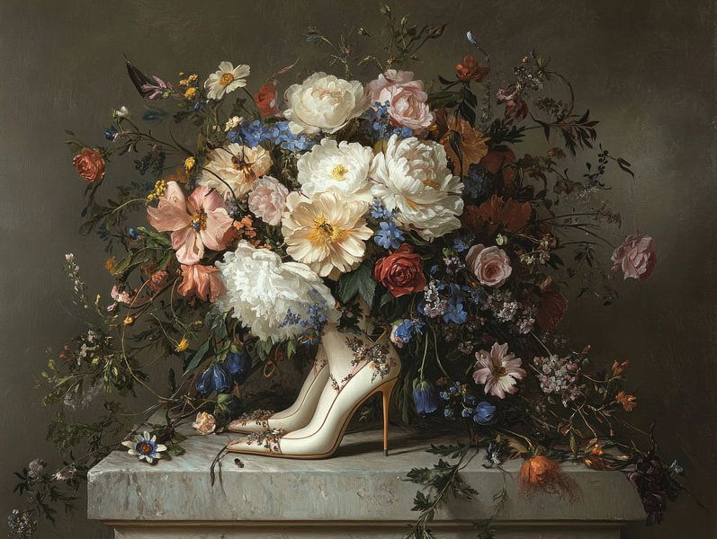Flowers and heels in Dutch master style by Franka Poulain