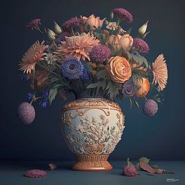 Nature morte avec des fleurs. sur Gelissen Artworks