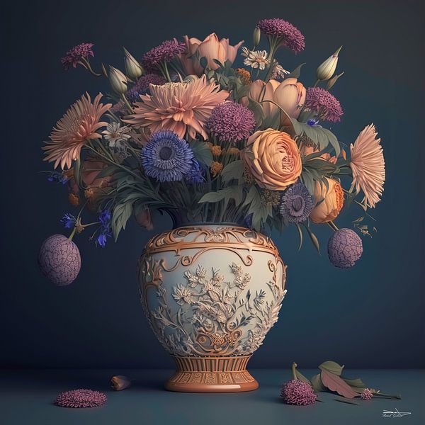 Still life with flowers. by Gelissen Artworks