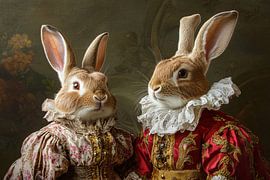 Porträts von Kaninchen in Kostümen von Imperial Art House