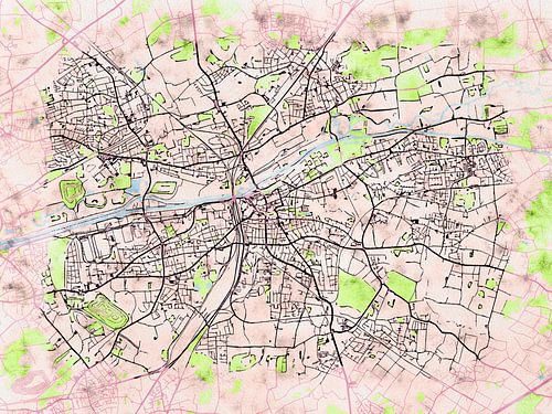 Kaart van Hamm in de stijl 'Soothing Spring'