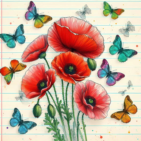 Red poppeis Klaprozen van Tatjana Korneeva