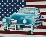 Packard Eight Sedan 1948 met vlag van de V.S. van Jan Keteleer thumbnail