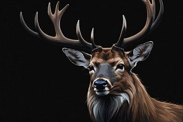 Portrait deer by De Muurdecoratie