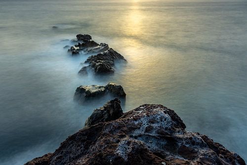 Ponta do Sol vanaf de pier bij zonsondergang, (Horizontaal).