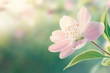 Delicate kersenbloesem in het zonlicht van Poster Art Shop