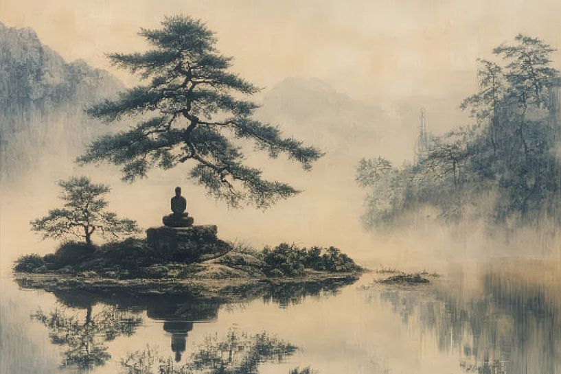 Japanische Insel mit Buddha von Egon Zitter