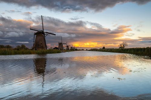 Sunset Kinderdijk by Sander Poppe