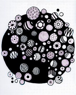 Circles in Circle black and white by Patricia's Creations