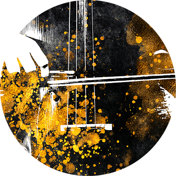 Violoncello 3 muziekkunst goud en zwart #violoncello #muziek van JBJart Justyna Jaszke