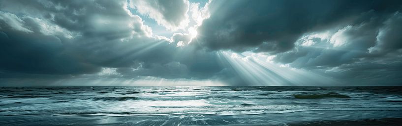 Light show on the coast variation 10 by Steinfox Art