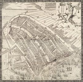 Carte d'Amsterdam, 1544, Cornelis Jacobsz. Drebbel