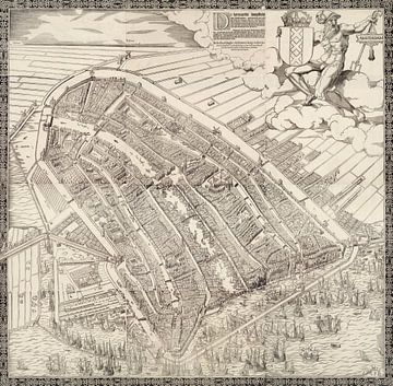 Map of Amsterdam, 1544, Cornelis Jacobsz. Drebbel