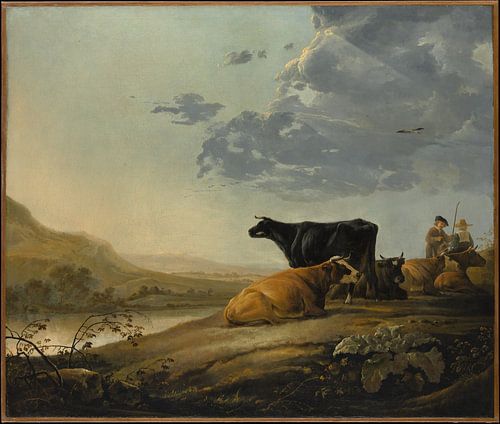 Jeunes éleveurs avec des vaches, Aelbert Cuyp sur De Canon