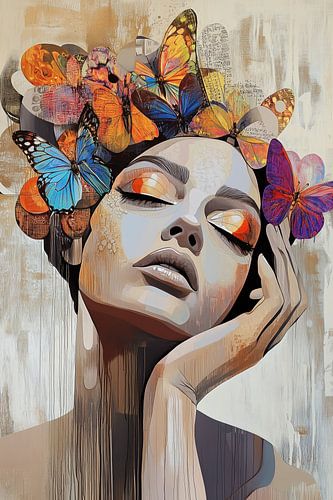 Modern abstract vrouwengezicht