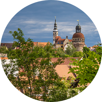 Gezicht op historische gebouwen in de stad Görlitz van Rico Ködder