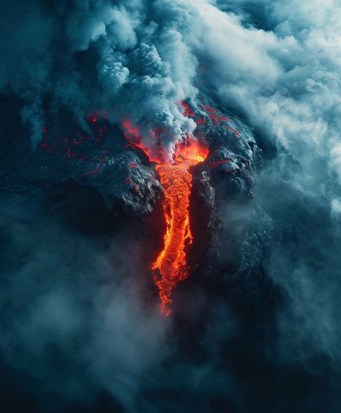 Lavastrom von fernlichtsicht