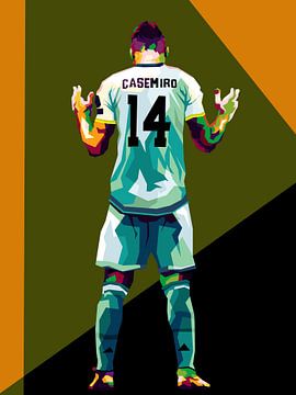Casemiro in geweldige pop-art Poster voetbal van miru arts
