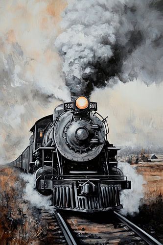 Une locomotive à vapeur en voyage