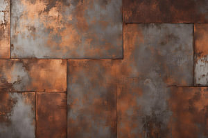 Rostige Metallplatten im Industrial Style – Abstraktes Wandbild