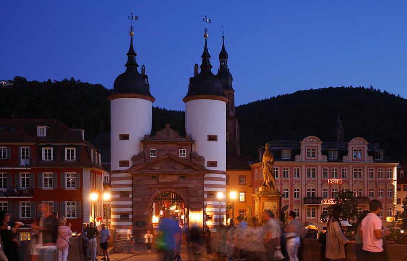 bridge gate, dusk, old town, Heidelberg by Torsten Krüger