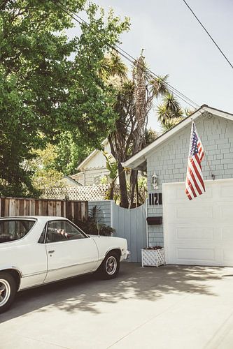 Americana Auto en Vlag