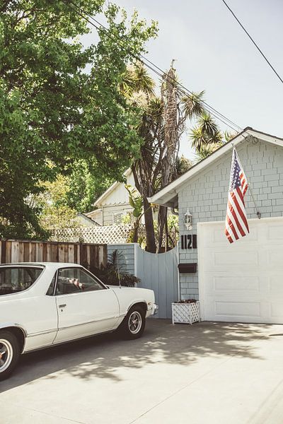 Americana Car and Flag by Patrycja Polechonska