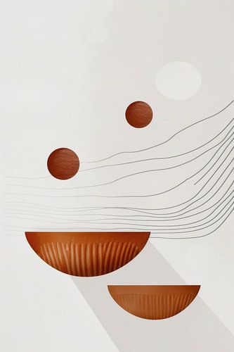 Minimlistische abstracte kunst met schaduw