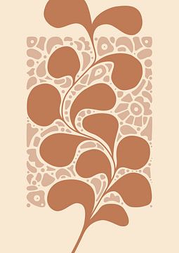 Grafische kunst Dansende Plant – Nude Tint B – Muur galerie - Minimalistisch interieur – Abstract van Design by Pien