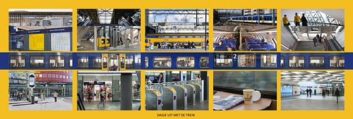 Collage of day with the NS from station to station trains in the Netherlands