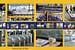 Collage von Tag mit der NS von Bahnhof zu Bahnhof Züge in den Niederlanden von Marianne van der Zee