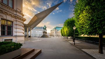 Albertina Museum in Vienna with the monument of Archduke Albrecht