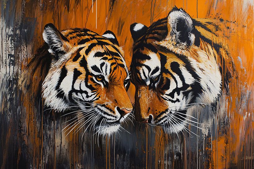 Lively tigers in close-up by Imperial Art House